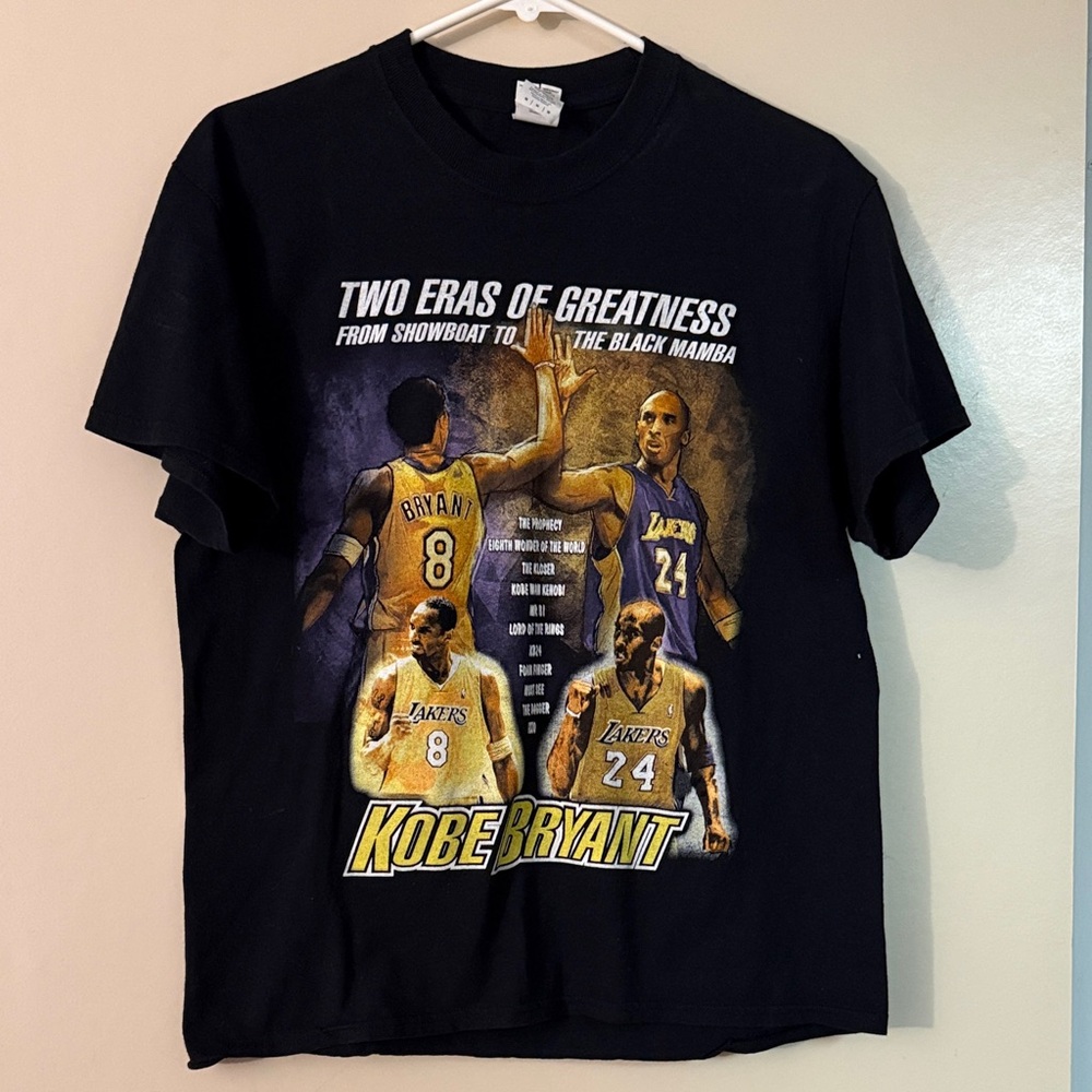Kobe Bryant jersey retirement 100% cotton graphic tee medium